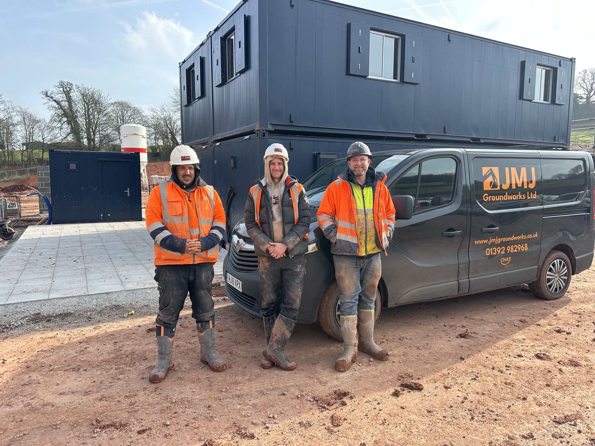 groundworkers at a site in south devon