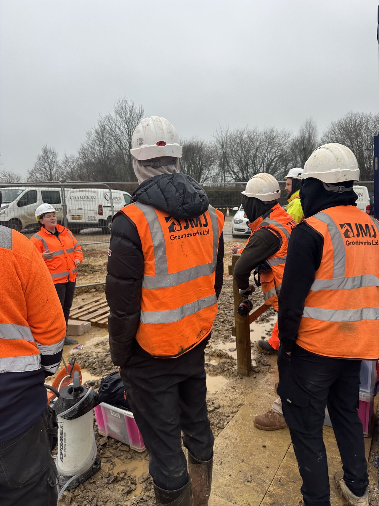 team at groundworks site in devon