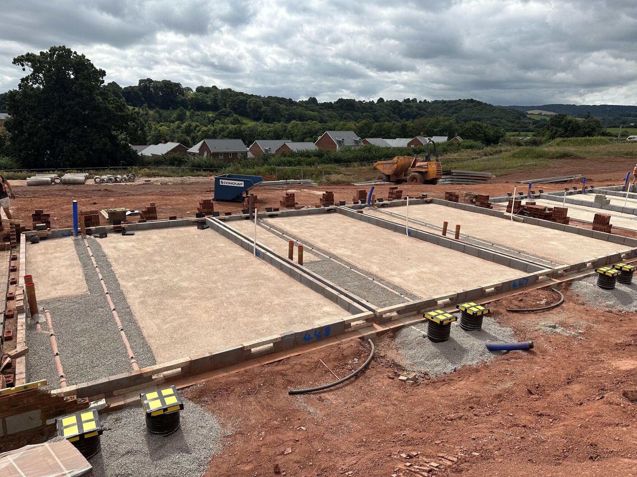 housing foundations groundworks site in devon