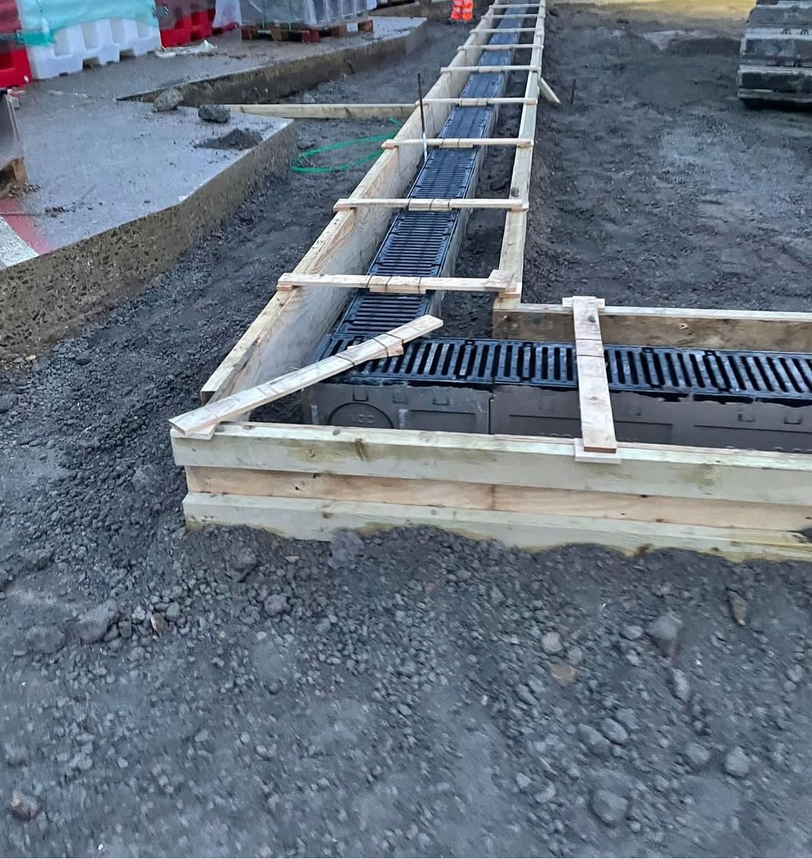 Drainage system on groundworks project