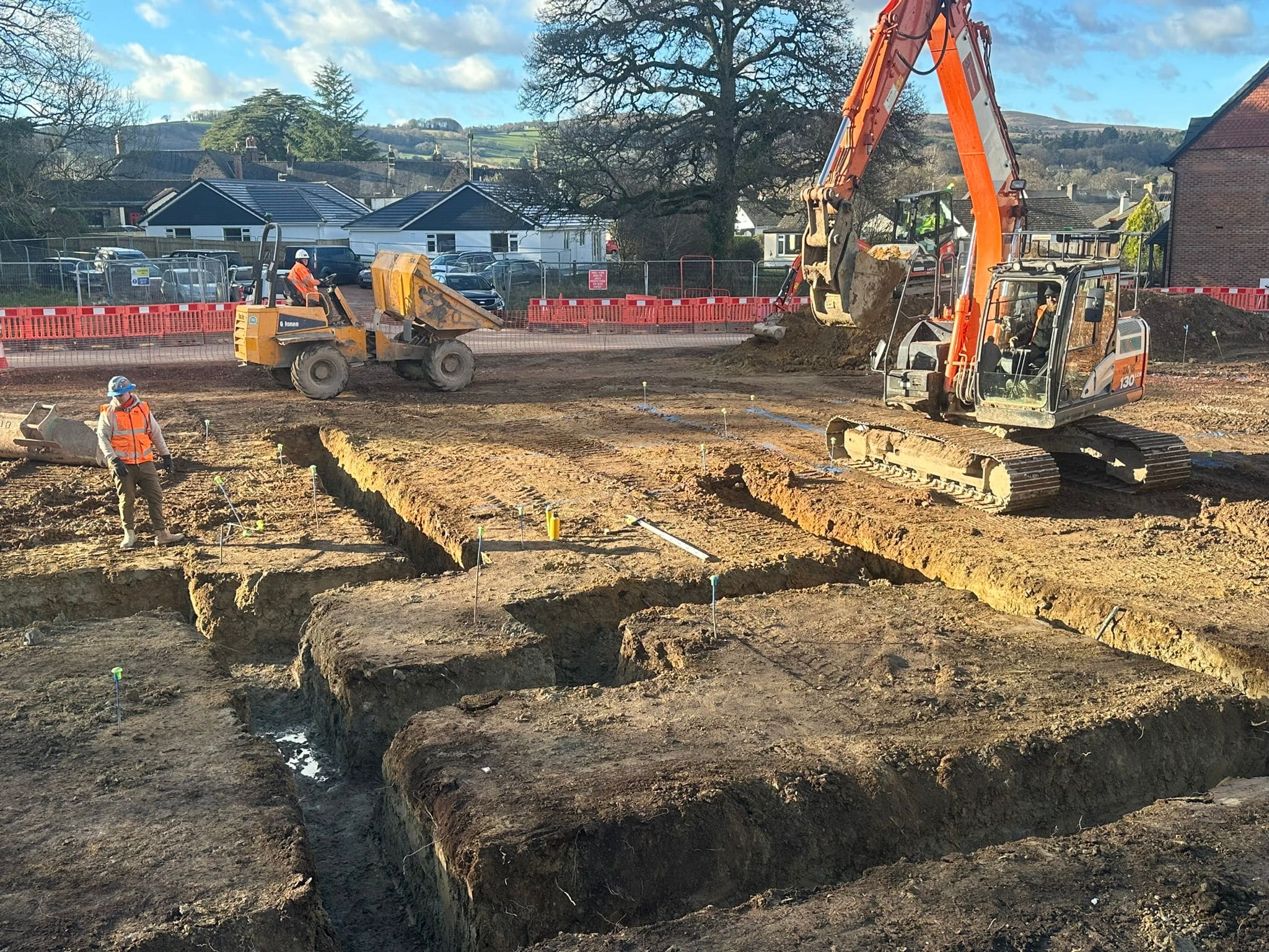 JMJ Groundworks diggers laying foundations