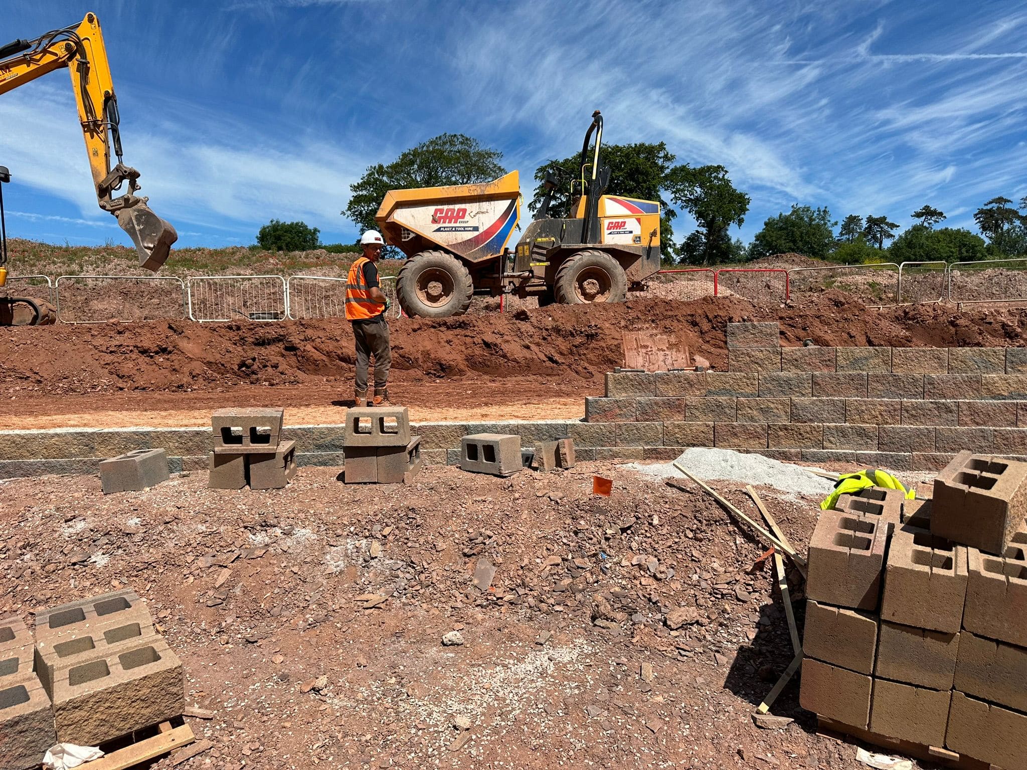 foundation wall with vehicle