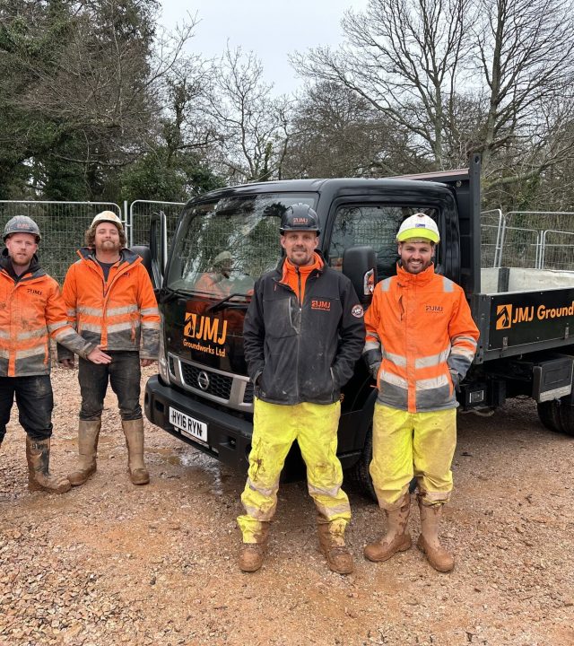 groundworks team at a job in exeter devon